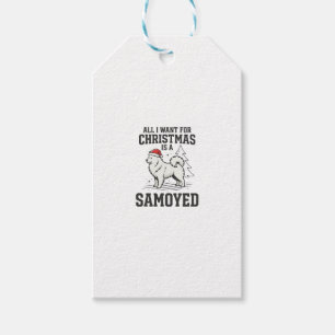 Etiqueta Para Presente Tudo o que Quero para o Natal Cachorro Samoyed
