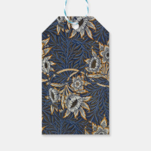 Etiqueta Para Presente Tulipa de William Morris no padrão Willow em azul