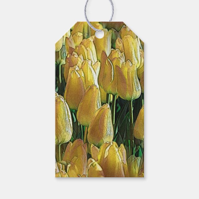 Etiqueta Para Presente Tulipas Amarelas Sunshine (Frente)