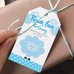 Etiqueta Para Presente Turquoise Lamb Boy Obrigado Chá de fraldas