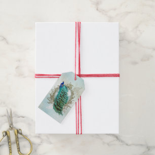 Etiqueta Para Presente Turquoise Shabby Peacock