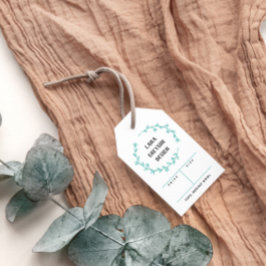 Etiqueta Para Presente Turquoise Wreath Social Media Price Gift Tags