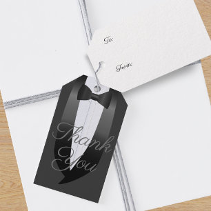 Etiqueta Para Presente Tuxedo Casamento Obrigado Etiqueta de Presente