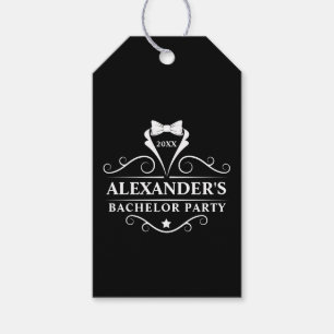 Etiqueta Para Presente Tuxedo Tie Tie Black, Partido de Despedida de Solt