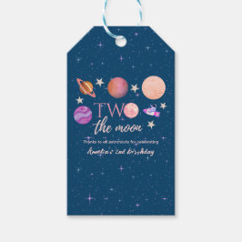 Etiqueta Para Presente Two The Moon  Outer Space Ship Planets 2nd Bday
