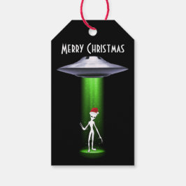 Etiqueta Para Presente UFO Natal 🛸 Alienígena Engraçada
