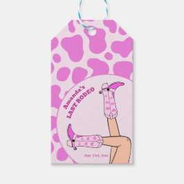 Etiqueta Para Presente Última Festa de Chá de Panela da Cowgirl Rosa do R