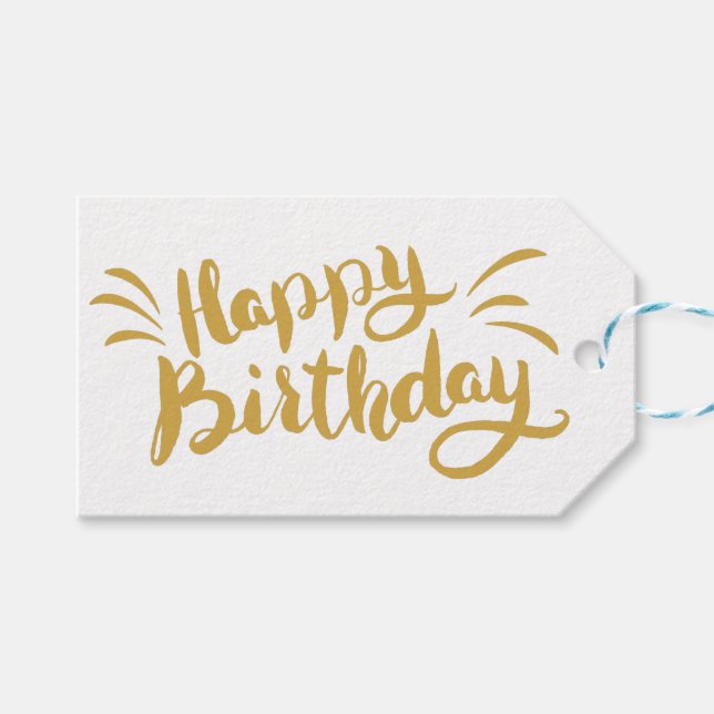 Etiqueta Para Presente Um Aniversário Dourado (Frente (horizontal))