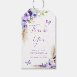 Etiqueta Para Presente Um Ano De Borboleta Flutuada Aniversário Obrigado