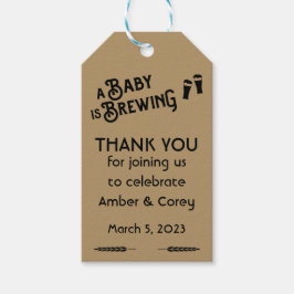 Etiqueta Para Presente Um bebê está a caminho Chá de Bebê e Cerveja Favor