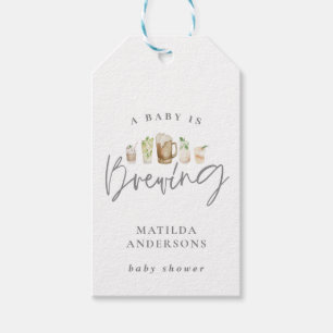 Etiqueta Para Presente Um bebê está a fazer chá de fraldas de cerveja