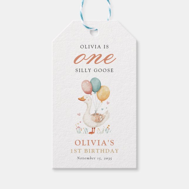 Etiqueta Para Presente Um Bobo de Festa de primeiro aniversario (Frente)