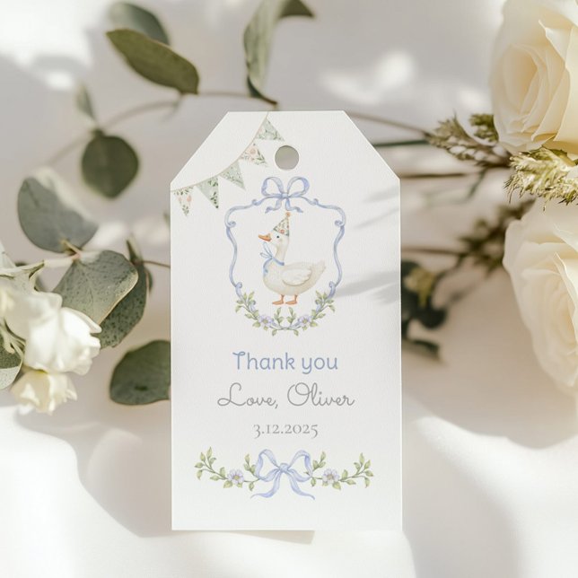 Etiqueta Para Presente Um Bobo ganso Festa de aniversário Obrigado (Criador carregado)