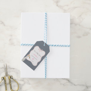 Etiqueta Para Presente Um Bobo Goose Pink Arco primeiro aniversario Party