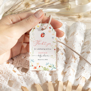 Etiqueta Para Presente Um Chá de fraldas De Jardim inseto De Amor Obrigad