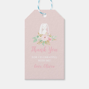 Etiqueta Para Presente Um Coelhinho é Um Primeiro Aniversário Floral Ob