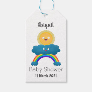 Etiqueta Para Presente Um desenho animado da nuvem-arco-íris, uma nuvem 