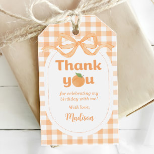 Etiqueta Para Presente Um Doce Aniversário de 1 Ano da Menina Pêssego