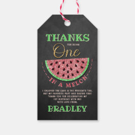 Etiqueta Para Presente Um Em Um primeiro aniversario Melon Chalkboard Obr