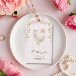 Etiqueta Para Presente Um Favor de Aniversário de 1 Ano Vintage Rosa Um G