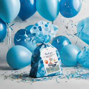 Etiqueta Para Presente Um Golpe de Baleia Meninos Aniversário Obrigado
