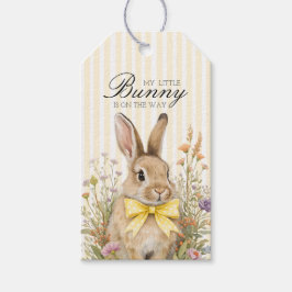 Etiqueta Para Presente Um lindo coelhinho floral com laço amarelo para Ba