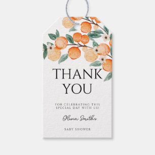 Etiqueta Para Presente Um lindo laranja Citrus Obrigado baby shower