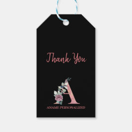 Etiqueta Para Presente Um Monograma Floral Letra Agata Rosa