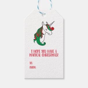 Etiqueta Para Presente Um Natal mágico do unicórnio