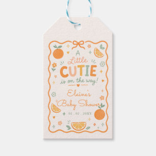 Etiqueta Para Presente Um Pequeno Doce Está a Caminho Laranja Chã de Bebê