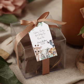 Etiqueta Para Presente Um Pequeno Safari de Fera Bebês Chuvinha de Bebê