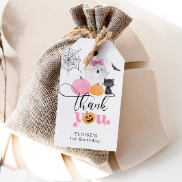 Etiqueta Para Presente Um Pink Assustador de Aniversário de Halloween obr
