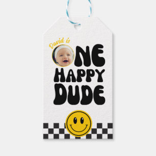 Etiqueta Para Presente Um primeiro aniversario de Foto Feliz do Cara Feli