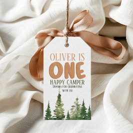 Etiqueta Para Presente Um primeiro aniversario Feliz de Madeira de Camper