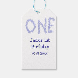 Etiqueta Para Presente Um primeiro aniversario moderno de menino brilhant