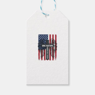 Etiqueta Para Presente Uma Nação Sob Deus Camisa Patriótica Asas Cruz_1