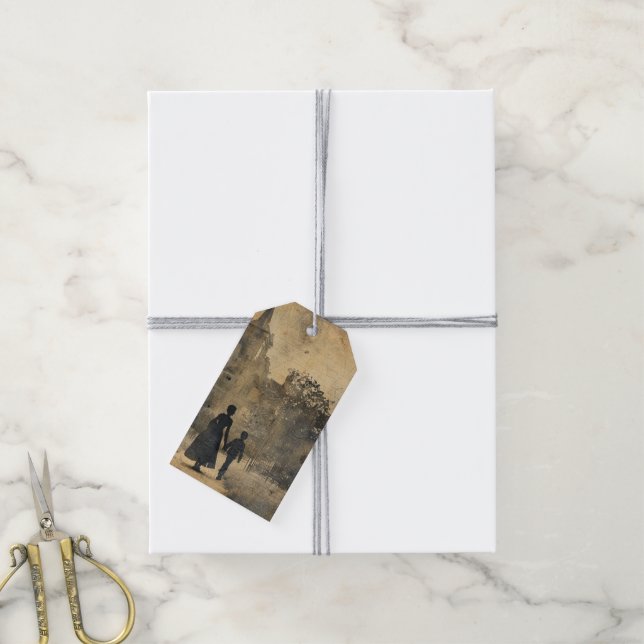 Etiqueta Para Presente Uma Série Mãe Gótica Design #8 (Com cordão)