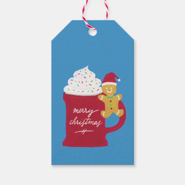 Etiqueta Para Presente Uma Xícara de Feliz Natal (Frente)