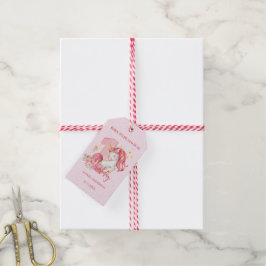 Etiqueta Para Presente Unicorn 1st Birthday Pink Little Girl