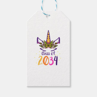 Etiqueta Para Presente Unicorn Class Of 2034 Grow With Me Kindergarten Gi