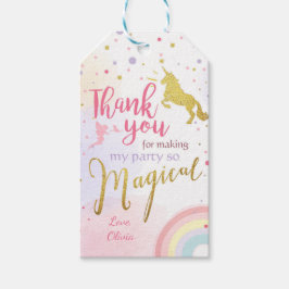 Etiqueta Para Presente Unicorn obrigado você marca Unicorn Magical Birthd