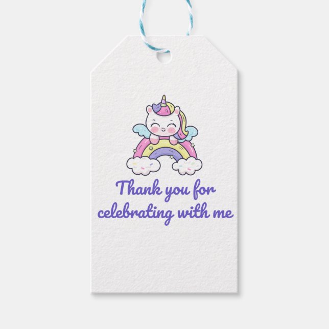 Etiqueta Para Presente Unicorn Party Round Sticker (Frente)