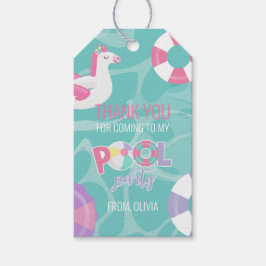 Etiqueta Para Presente Unicorn Rosa Obrigado Favor Festa na Piscina