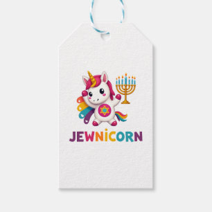 Etiqueta Para Presente Unicórnio Dabbing de Hanuka Jewnicorn Chanukah Jud