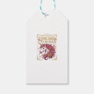 Etiqueta Para Presente Unicórnio em Flor Desenho Elegante Zazzle_1