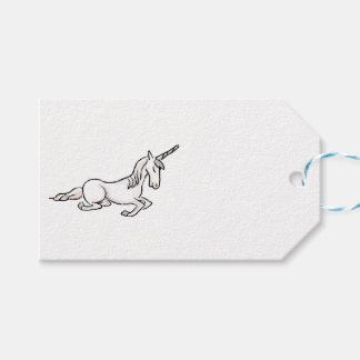 Etiqueta Para Presente unicórnio medieval e etiqueta de presente milagre