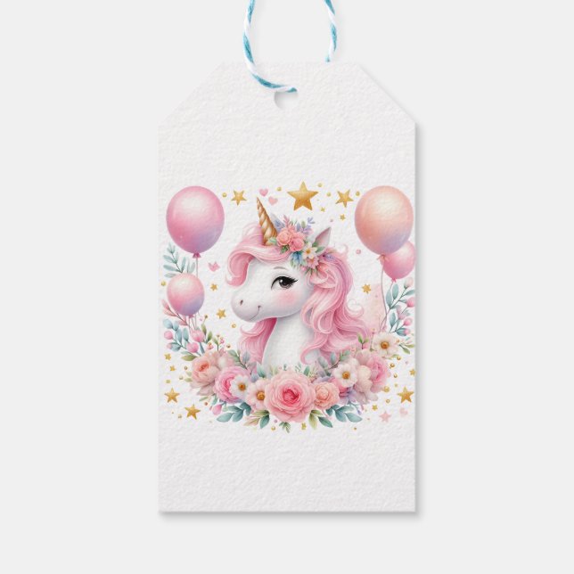 Etiqueta Para Presente Unicórnio Rosa (Verso)