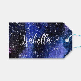 Etiqueta Para Presente Universo Púrpura de Watercolor