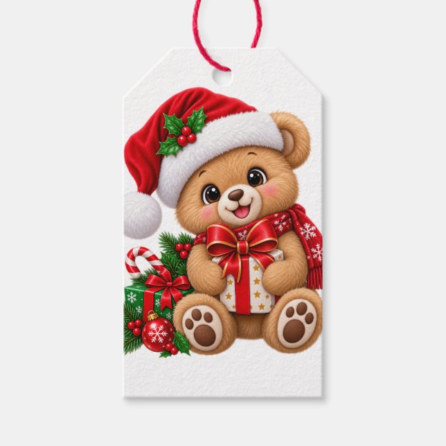 Etiqueta Para Presente Ursa de Natal Fofa (Frente)