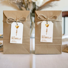 Etiqueta Para Presente Ursa Dourada Minimal Urso Balão Quase Espera Etiqu